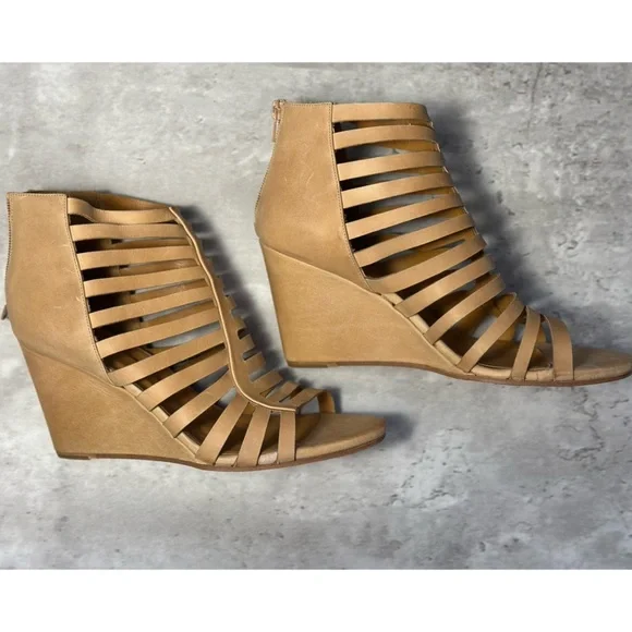 Coclico Tan Gladiator Wedge Sandals 41 - Picture 1 of 7